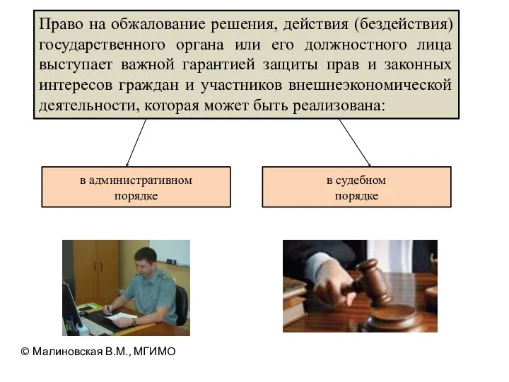 Право на обжалование решения, действия (бездействия) государственного органа или его должностного