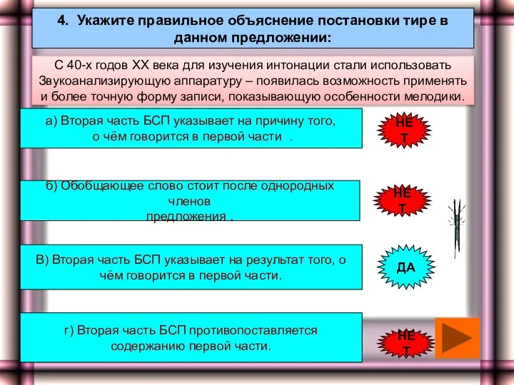 4. Укажите правильное объяснение постановки тире в данном предложении: а) Вторая