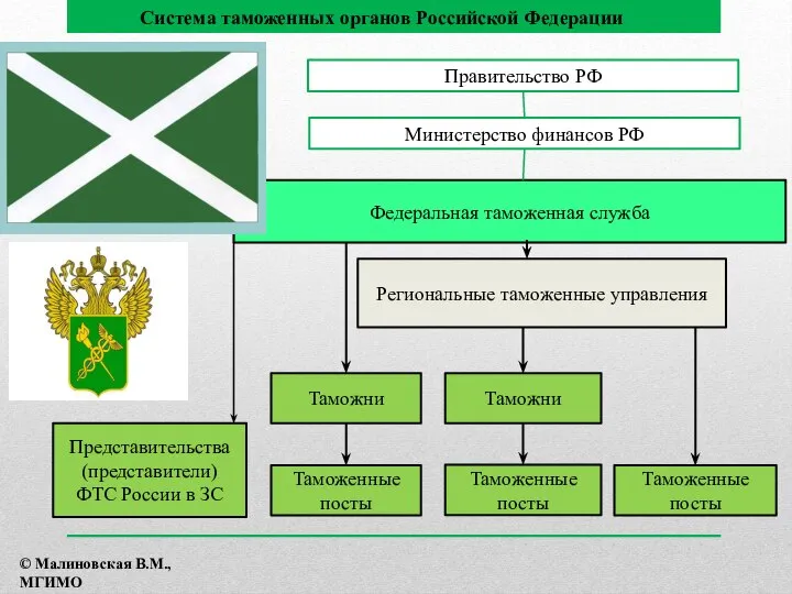 Правительство РФ Федеральная таможенная служба Региональные таможенные управления Таможни Таможенные посты