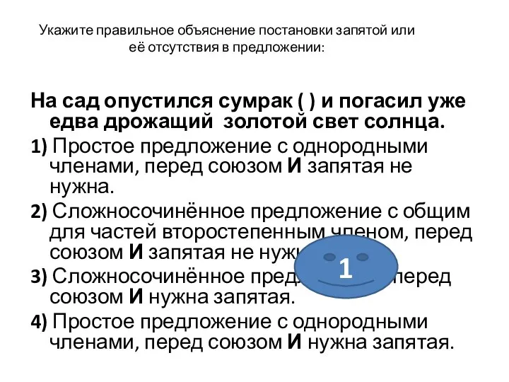 Укажите правильное объяснение постановки запятой или её отсутствия в предложении: На