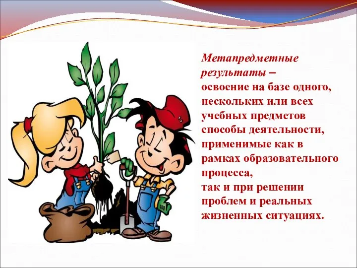 Метапредметные результаты – освоение на базе одного, нескольких или всех учебных