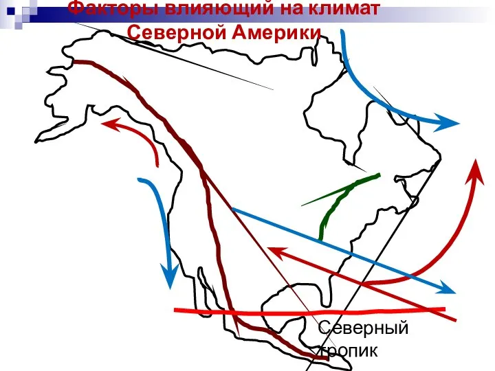 Северный тропик Факторы влияющий на климат Северной Америки