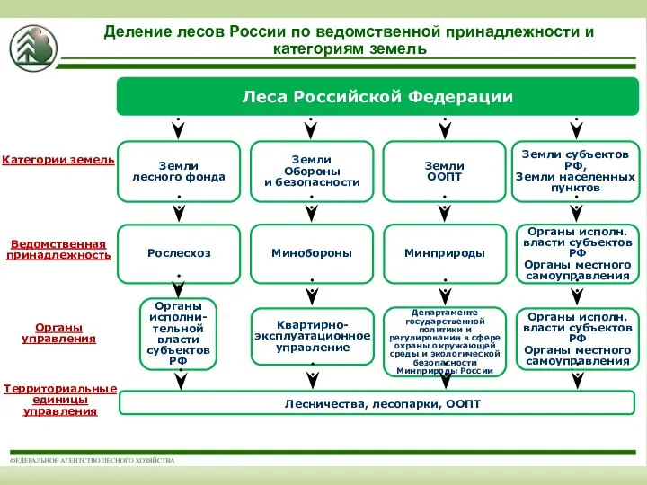 Леса Российской Федерации Земли лесного фонда Земли Обороны и безопасности Земли