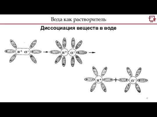 Диссоциация веществ в воде Вода как растворитель