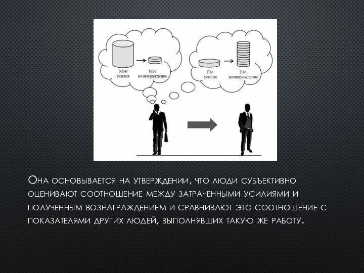 Она основывается на утверждении, что люди субъективно оценивают соотношение между затраченными