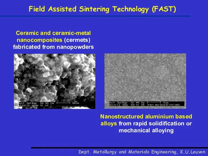 Field Assisted Sintering Technology (FAST) Dept. Metallurgy and Materials Engineering, K.U.Leuven