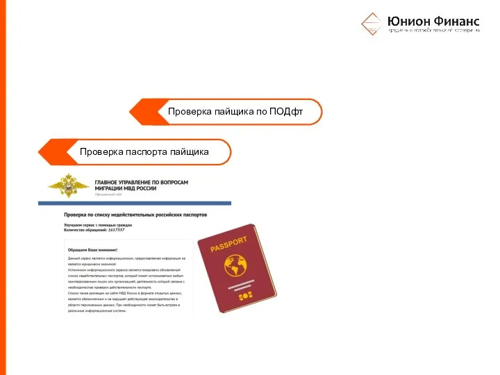 Проверка паспорта пайщика Проверка пайщика по ПОДфт