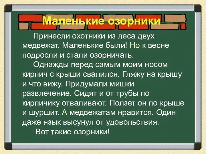 Принесли охотники из леса двух медвежат. Маленькие были! Но к весне