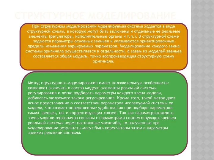 СТРУКТУРНОЕ МОДЕЛИРОВАНИЕ При структурном моделировании моделируемая система задается в виде структурной