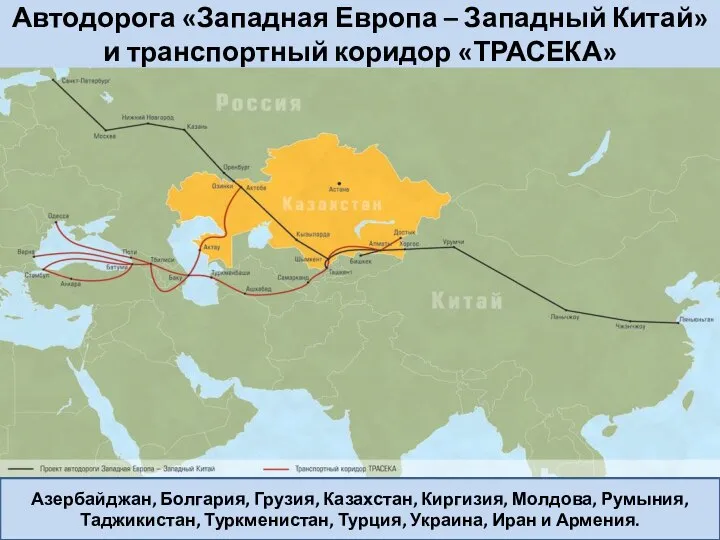 Автодорога «Западная Европа – Западный Китай» и транспортный коридор «ТРАСЕКА» Азербайджан,