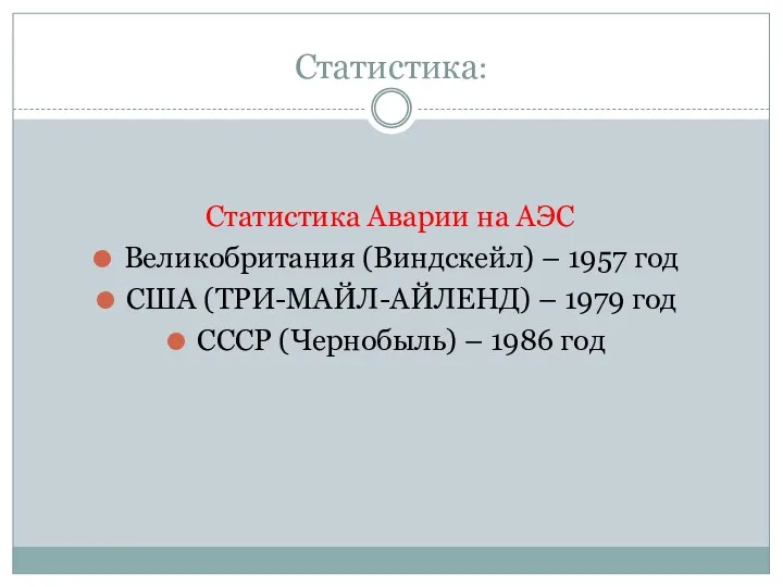 Статистика: Статистика Аварии на АЭС Великобритания (Виндскейл) – 1957 год США