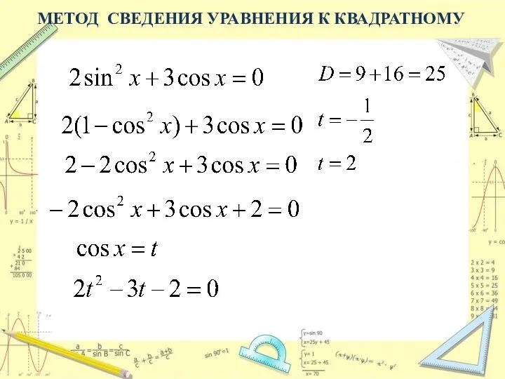 МЕТОД СВЕДЕНИЯ УРАВНЕНИЯ К КВАДРАТНОМУ