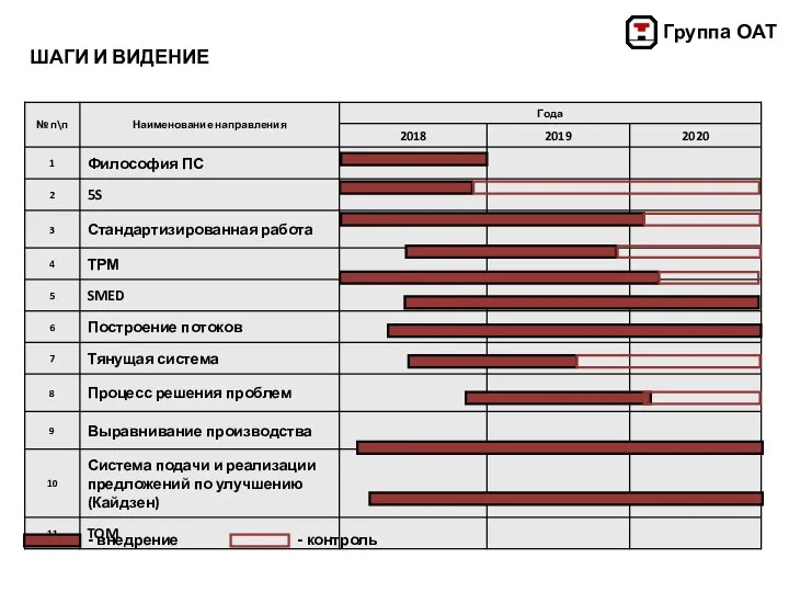 ШАГИ И ВИДЕНИЕ - внедрение - контроль