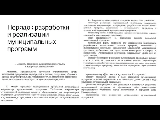 Порядок разработки и реализации муниципальных программ