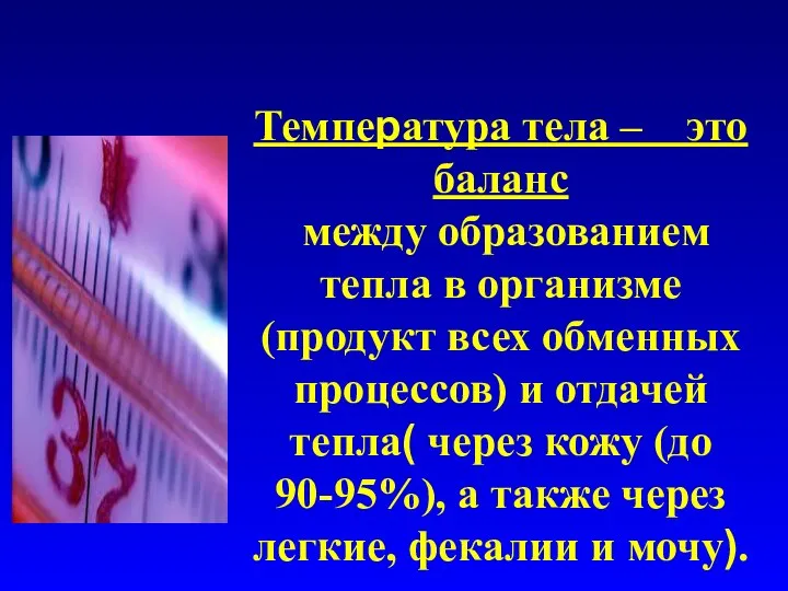 Температура тела – это баланс между образованием тепла в организме (продукт