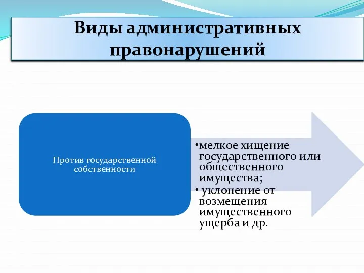 Против государственной собственности мелкое хищение государственного или общественного имущества; уклонение от