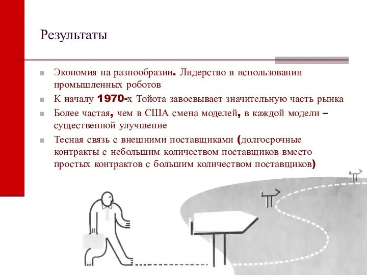 Результаты Экономия на разнообразии. Лидерство в использовании промышленных роботов К началу