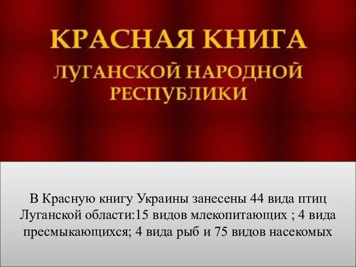 В Красную книгу Украины занесены 44 вида птиц Луганской области:15 видов