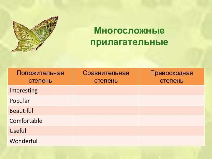 Многосложные прилагательные