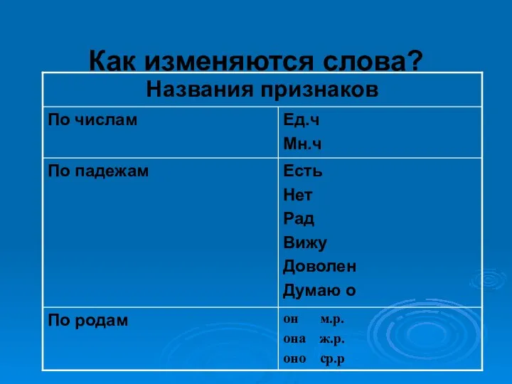 Как изменяются слова?