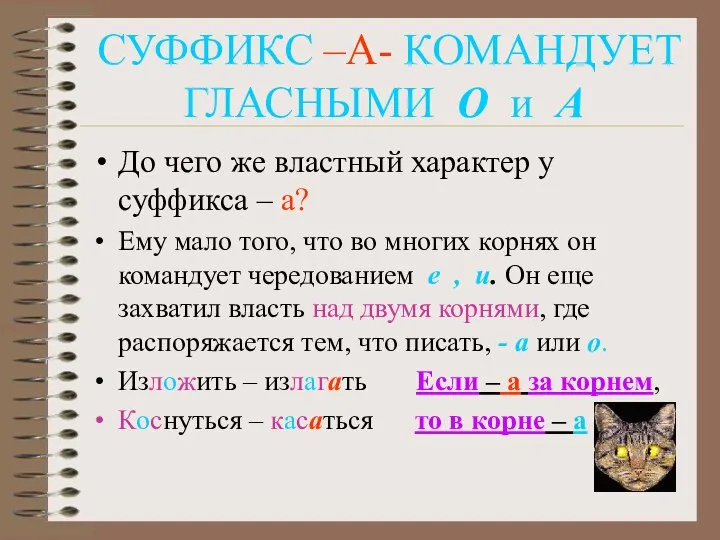 СУФФИКС –А- КОМАНДУЕТ ГЛАСНЫМИ О и А До чего же властный