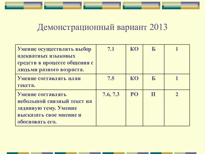 Демонстрационный вариант 2013