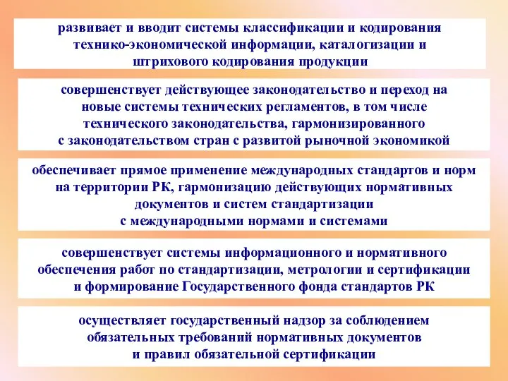 совершенствует действующее законодательство и переход на новые системы технических регламентов, в