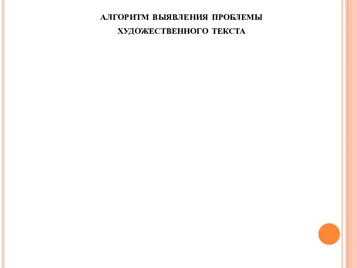 алгоритм выявления проблемы художественного текста