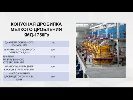 КОНУСНАЯ ДРОБИЛКА МЕЛКОГО ДРОБЛЕНИЯ КМД-1750Гр