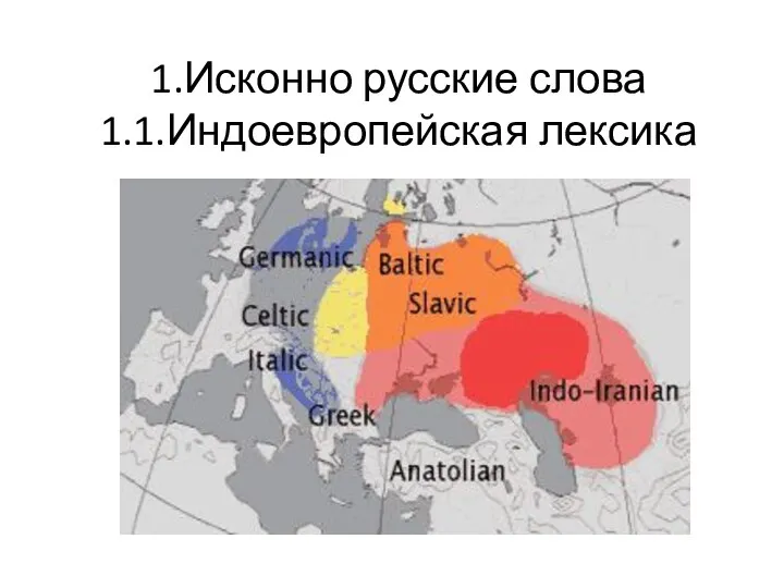 1.Исконно русские слова 1.1.Индоевропейская лексика