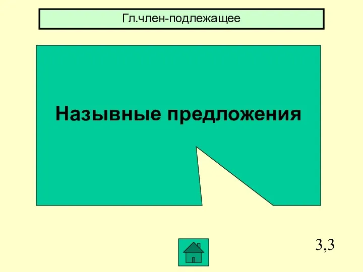 3,3 Назывные предложения Гл.член-подлежащее