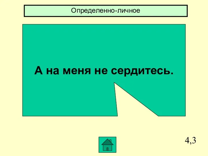 4,3 А на меня не сердитесь. Определенно-личное