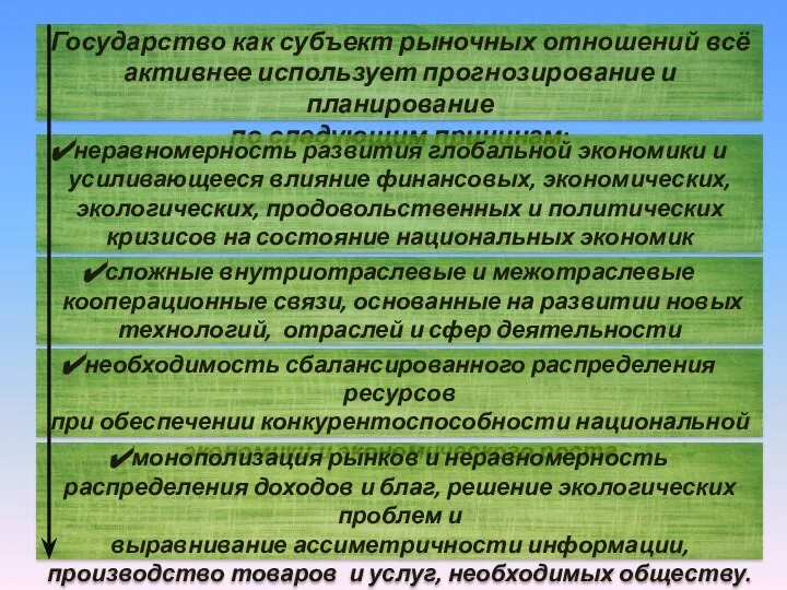 Государство как субъект рыночных отношений всё активнее использует прогнозирование и планирование