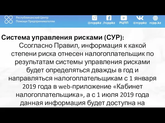 Система управления рисками (СУР): Ссогласно Правил, информация к какой степени риска