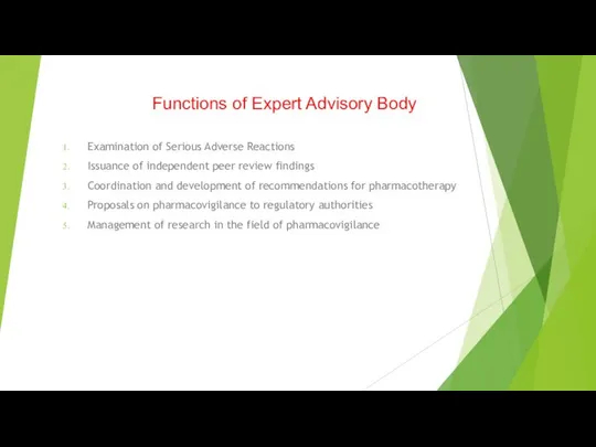 Functions of Expert Advisory Body Examination of Serious Adverse Reactions Issuance