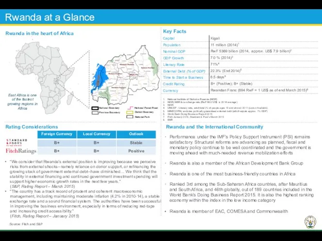 Rwanda at a Glance “We consider that Rwanda's external position is