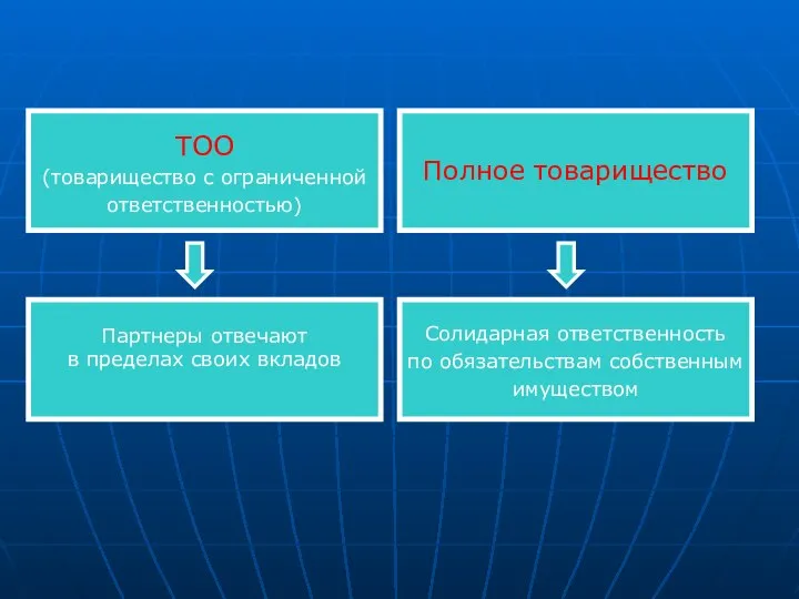 ТОО (товарищество с ограниченной ответственностью) Полное товарищество Партнеры отвечают в пределах