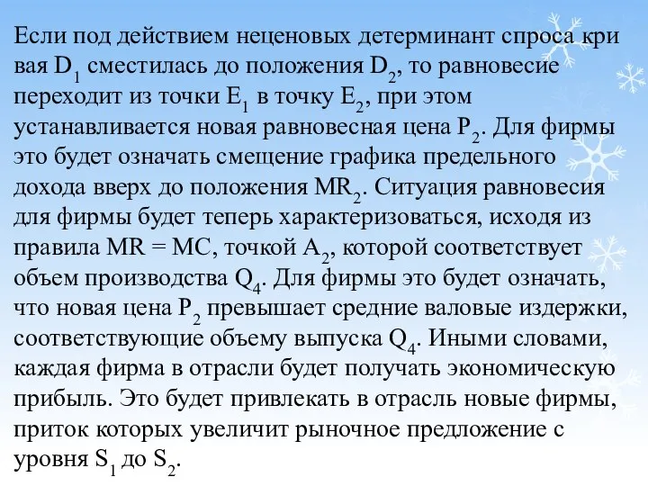 Если под действием неценовых детерминант спроса кри­вая D1 сместилась до положения