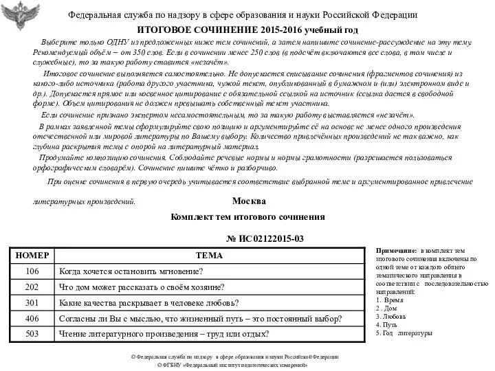 Федеральная служба по надзору в сфере образования и науки Российской Федерации