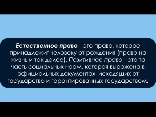 Естественное право - это право, которое принадлежит человеку от рождения (право