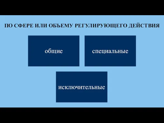 ПО СФЕРЕ ИЛИ ОБЪЕМУ РЕГУЛИРУЮЩЕГО ДЕЙСТВИЯ