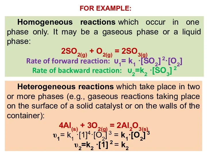 Homogeneous reactions which occur in one phase only. It may be