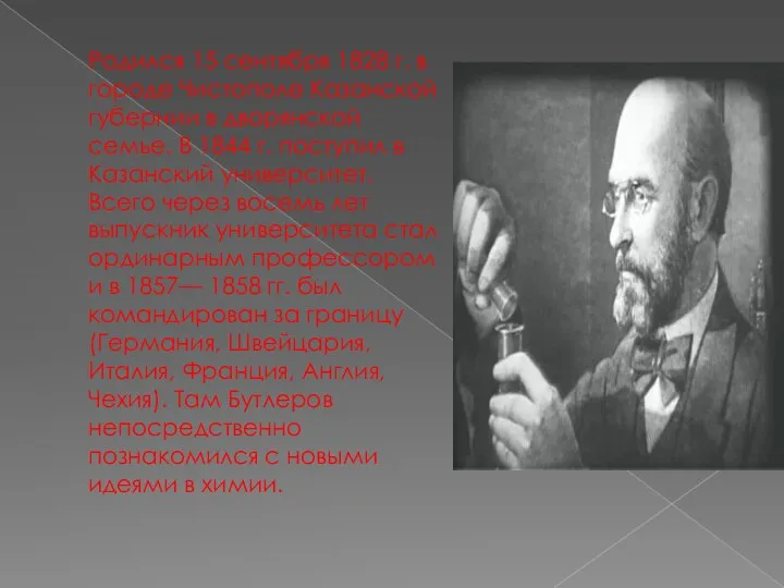 Родился 15 сентября 1828 г. в городе Чистополе Казанской губернии в