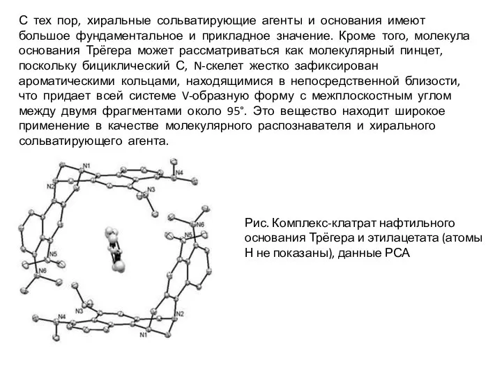 С тех пор, хиральные сольватирующие агенты и основания имеют большое фундаментальное