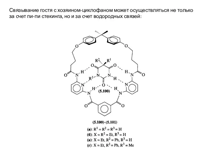 Связывание гостя с хозяином-циклофаном может осуществляться не только за счет пи-пи