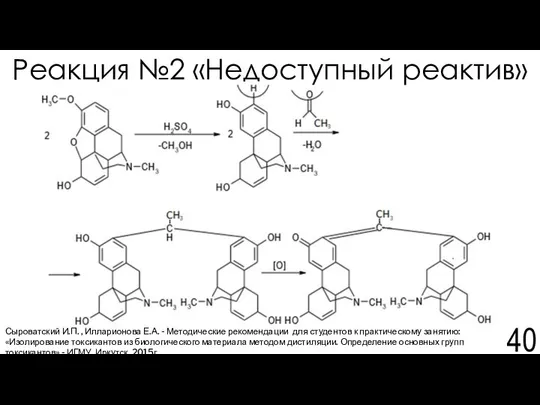 Реакция №2 «Недоступный реактив» Сыроватский И.П. , Илларионова Е.А. - Методические