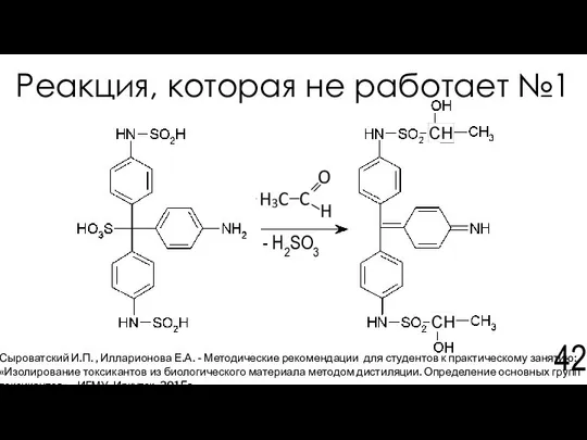 Реакция, которая не работает №1 Сыроватский И.П. , Илларионова Е.А. -