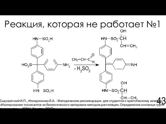 Реакция, которая не работает №1 Сыроватский И.П. , Илларионова Е.А. -