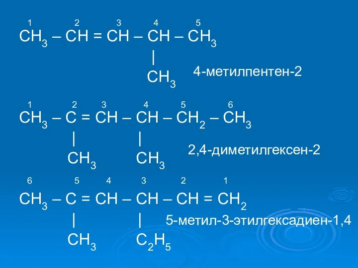 СH3 – CH = CH – CH – CH3 | CH3