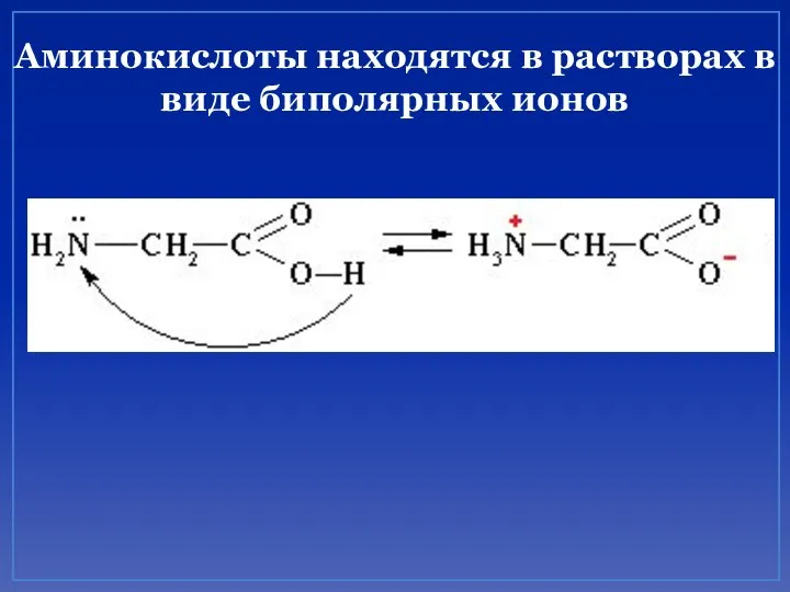 Аминокислоты находятся в растворах в виде биполярных ионов